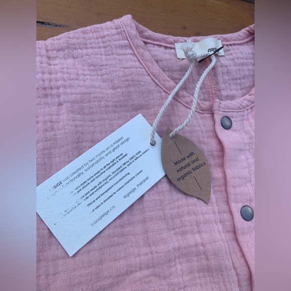 BNWT Pink Organic Cotton Romper Sz 9-12m - Picture 3 of 4